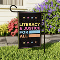 Literacy and Justice for All Protect Democracy Garden Flag, Double Sided, Resist Hate, Anti-Trump, Resist Racism, Resist Fascism Flag