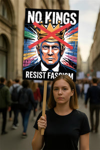 No Kings in America Protect Democracy Protest Sign, Anti-Trump, Political Activist Rally Sign, Resist Racism, Resist Fascism Poster