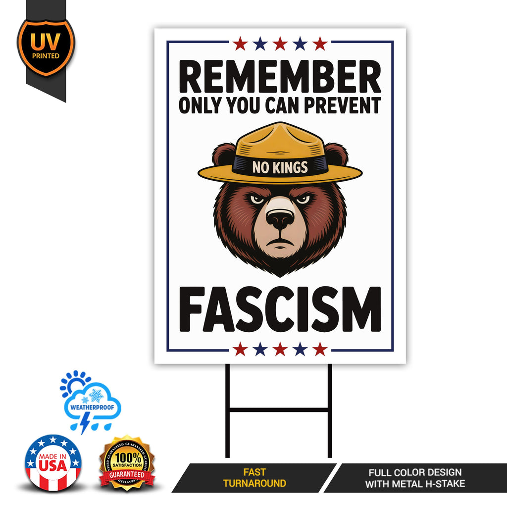 No Kings In America Yard Sign - Resist Hate Lawn Sign, Anti-Trump Sign, Resist Racism