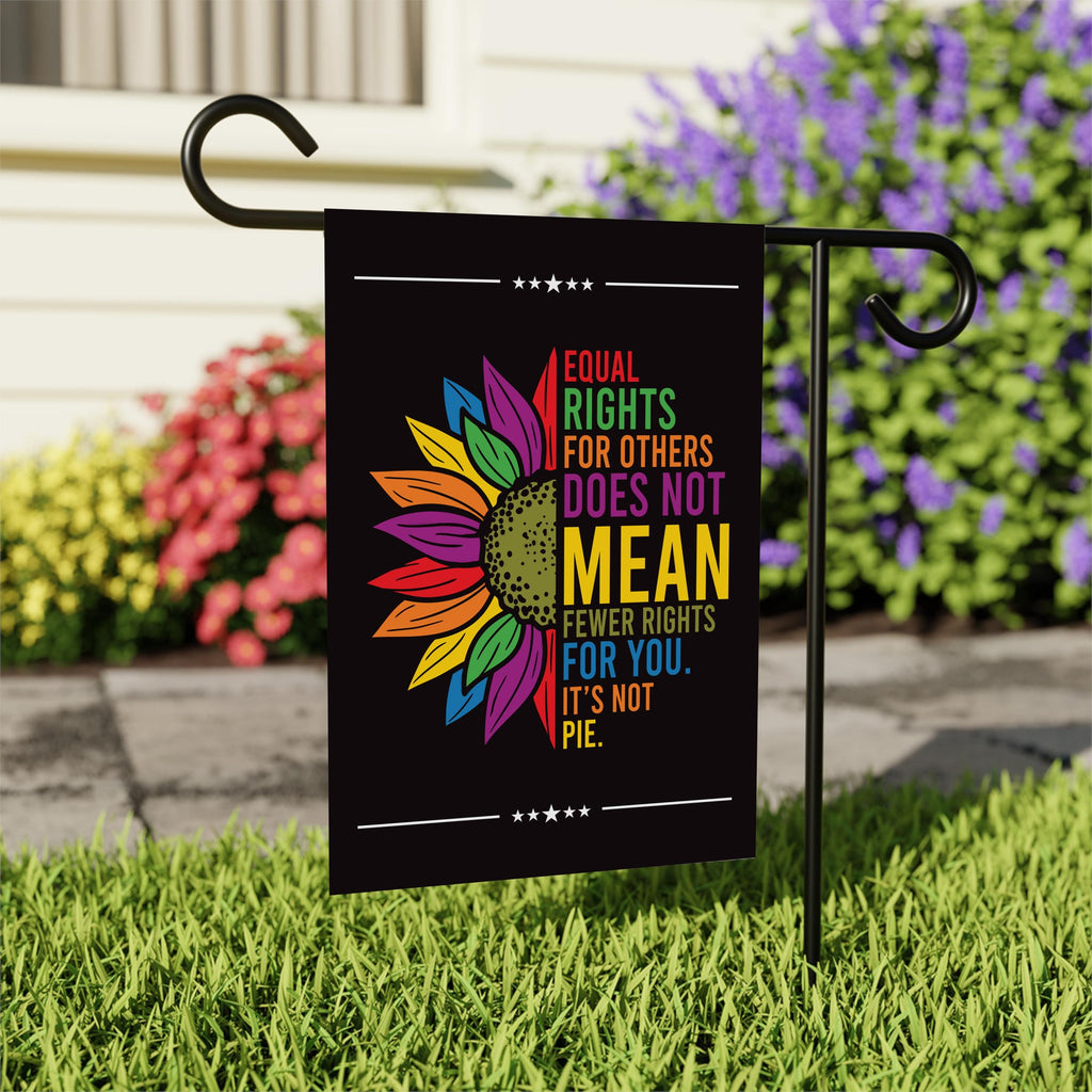 Equal Rights, No Kings In America Garden Flag, Double Sided, Resist Hate Flag