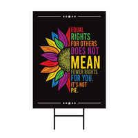 Equal Rights, No Kings In America Yard Sign - Resist Hate Lawn Sign, Anti-Trump Sign