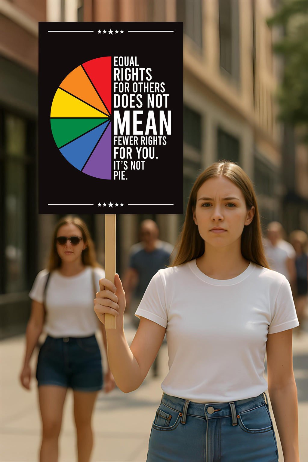 Equal Rights, No Kings In America Protest Sign, Anti-Trump Resistance