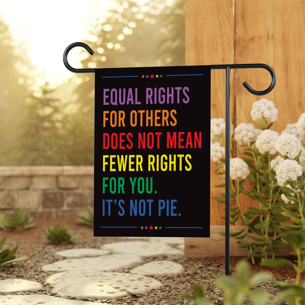 Equal Rights, No Kings In America Garden Flag, Double Sided, Resist Hate Flag