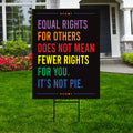 Equal Rights, No Kings In America Yard Sign - Resist Hate Lawn Sign, Anti-Trump Sign