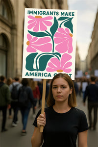 Immigrants Make America Great Protest Sign, Anti-Trump Resistance, Political Activist Poster