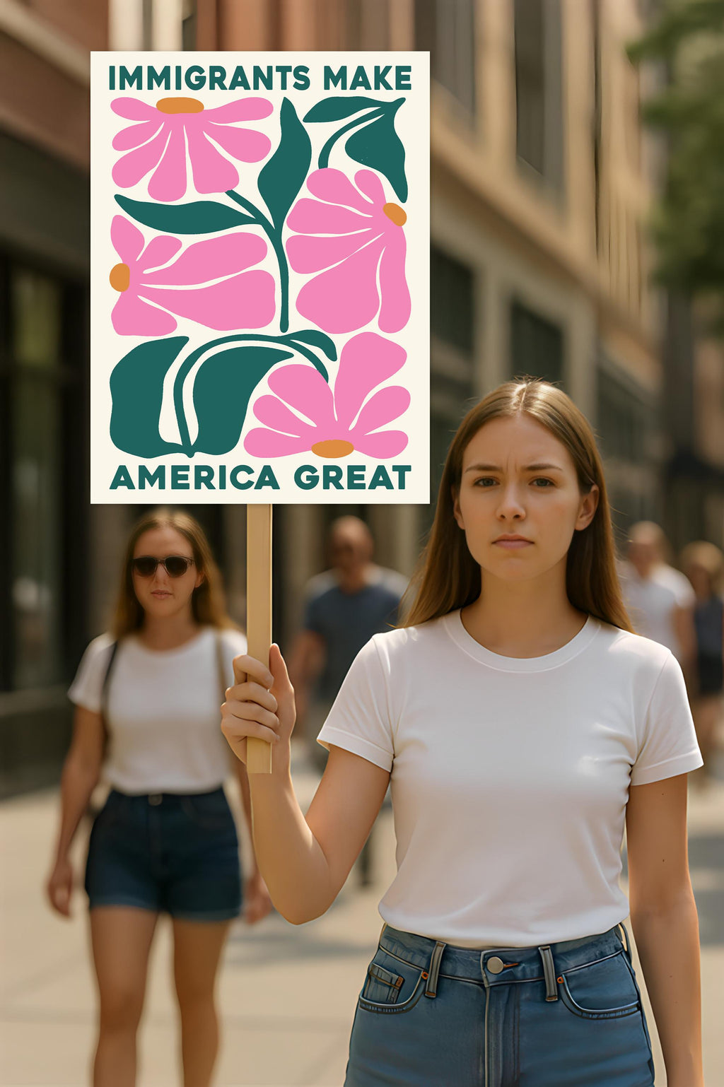 Immigrants Make America Great Protest Sign, Anti-Trump Resistance, Political Activist Poster
