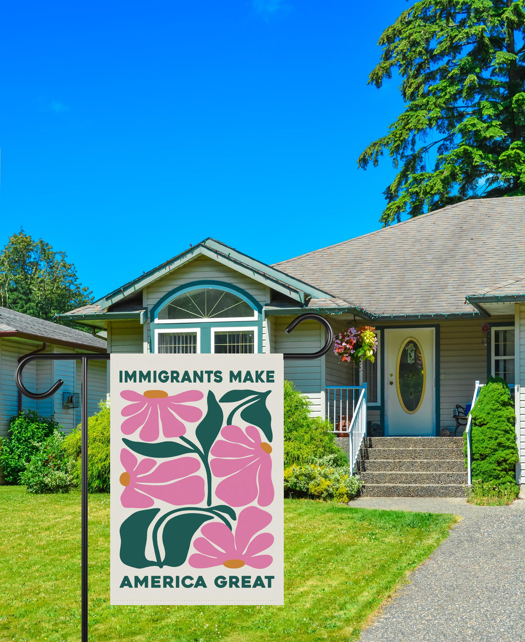 Immigrants Make America Great Land Garden Flag, Double Sided, Resist Hate Flag