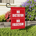 No Dictator, No Fascism Garden Flag, 12x18 Inch Double Sided, Resist Hate, Anti-Trump Sign, Resist Racism Flag, Resist Fascism Sign