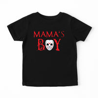 Mama's Boy Retro Halloween Baby Shirt, Baby Bodysuit, Funny Toddler Sweatshirt - Slasher-Inspired Outfit, Spooky Cute Boys Clothes