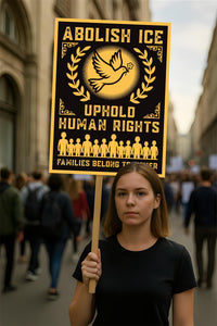 Abolish ICE Protest Sign, Anti-Trump Keep the Immigrants, Deport the Racists