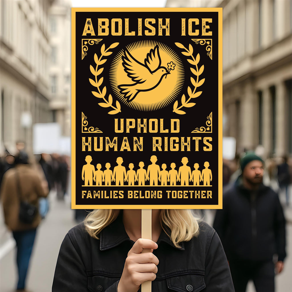 Abolish ICE Protest Sign, Anti-Trump Keep the Immigrants, Deport the Racists