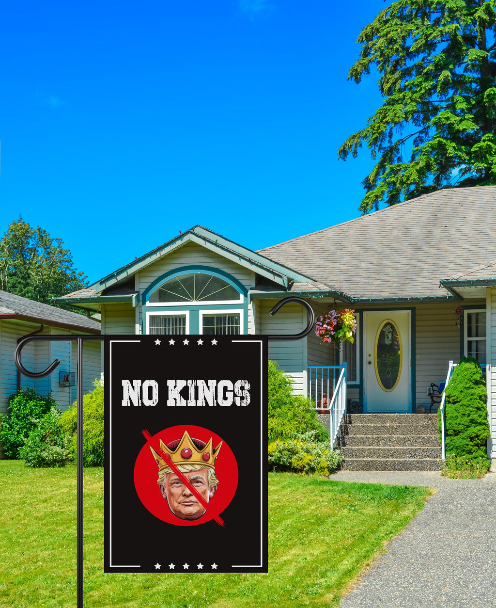 No Kings In America Garden Flag, Double Sided, Resist Hate Flag, Anti-Trump Flag