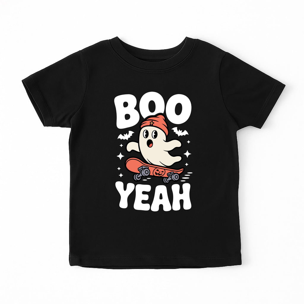 Boo Yeah Baby Bodysuit, Retro Ghost Baby Shirt, Halloween Toddler Sweatshirt - Skater Themed Outfit, Cute Spooky Fall Baby Clothes