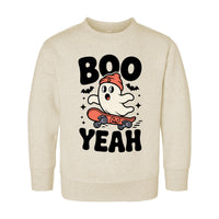 Boo Yeah Baby Bodysuit, Retro Ghost Baby Shirt, Halloween Toddler Sweatshirt - Skater Themed Outfit, Cute Spooky Fall Baby Clothes