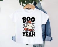 Boo Yeah Baby Bodysuit, Retro Ghost Baby Shirt, Halloween Toddler Sweatshirt - Skater Themed Outfit, Cute Spooky Fall Baby Clothes