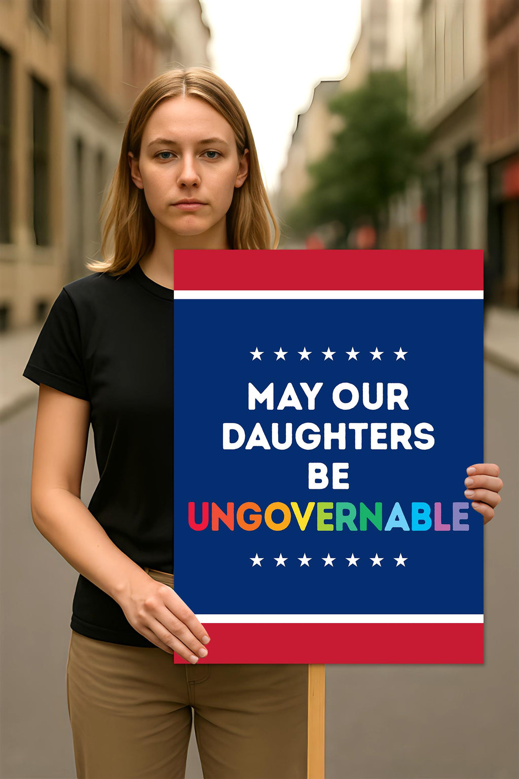 May Our Daughters Be Ungovernable Protest Sign, Anti-Trump Resistance, Political Activist Poster, Rally Sign, Resist Fascism Protest Poster
