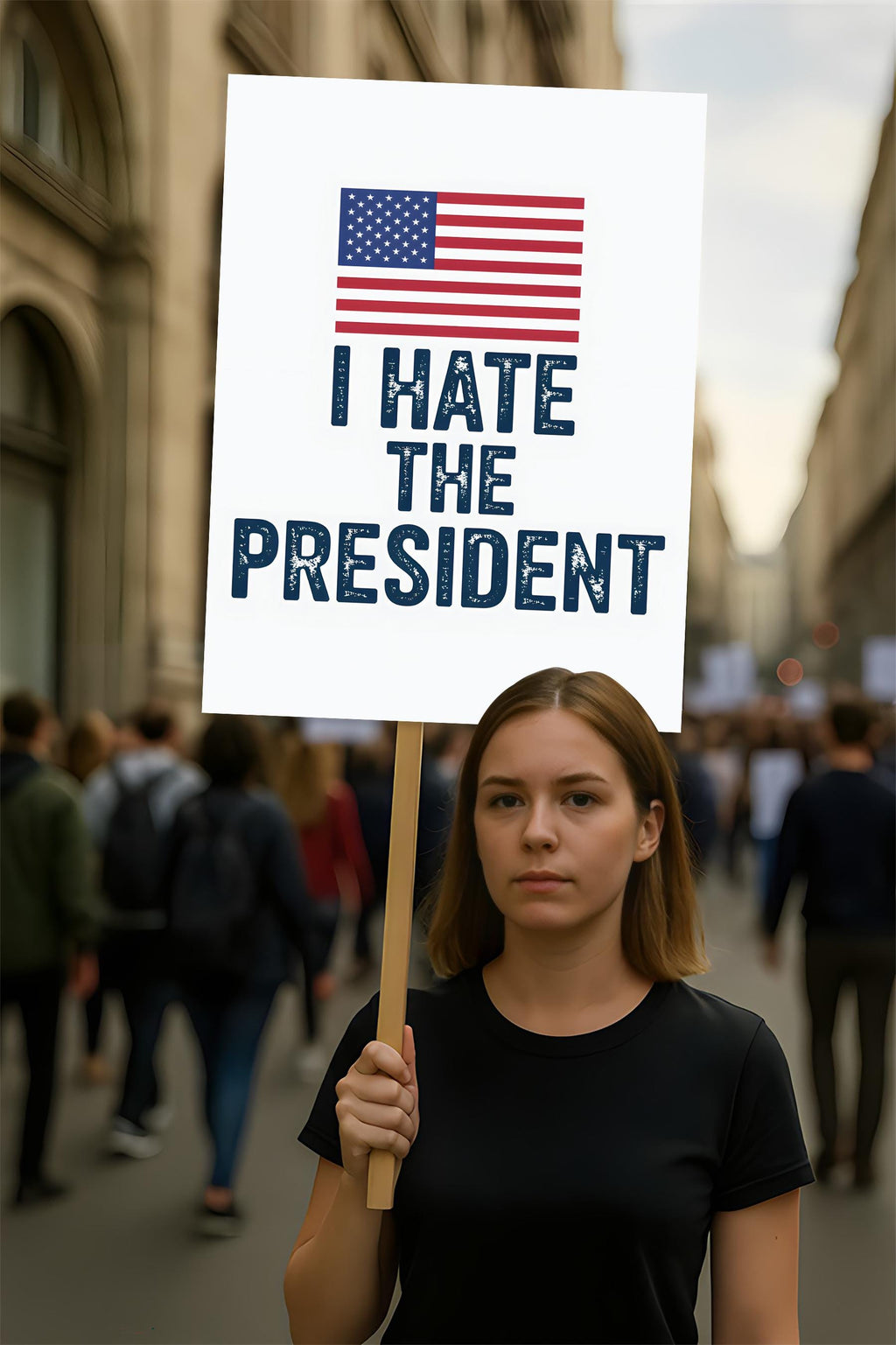I Hate the President Protest Sign, Anti-Trump Resistance, Political Activist Poster, Rally Sign, Resist Fascism Protest Poster