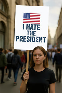 I Hate the President Protest Sign, Anti-Trump Resistance, Political Activist Poster, Rally Sign, Resist Fascism Protest Poster