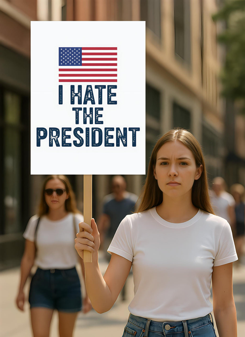 I Hate the President Protest Sign, Anti-Trump Resistance, Political Activist Poster, Rally Sign, Resist Fascism Protest Poster