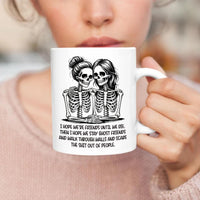 Best Friend Skeleton Mug, Ghost Besties Ceramic Mug Gift, Halloween Coffee Cup for Her, Christmas Birthday Present for Best Friend