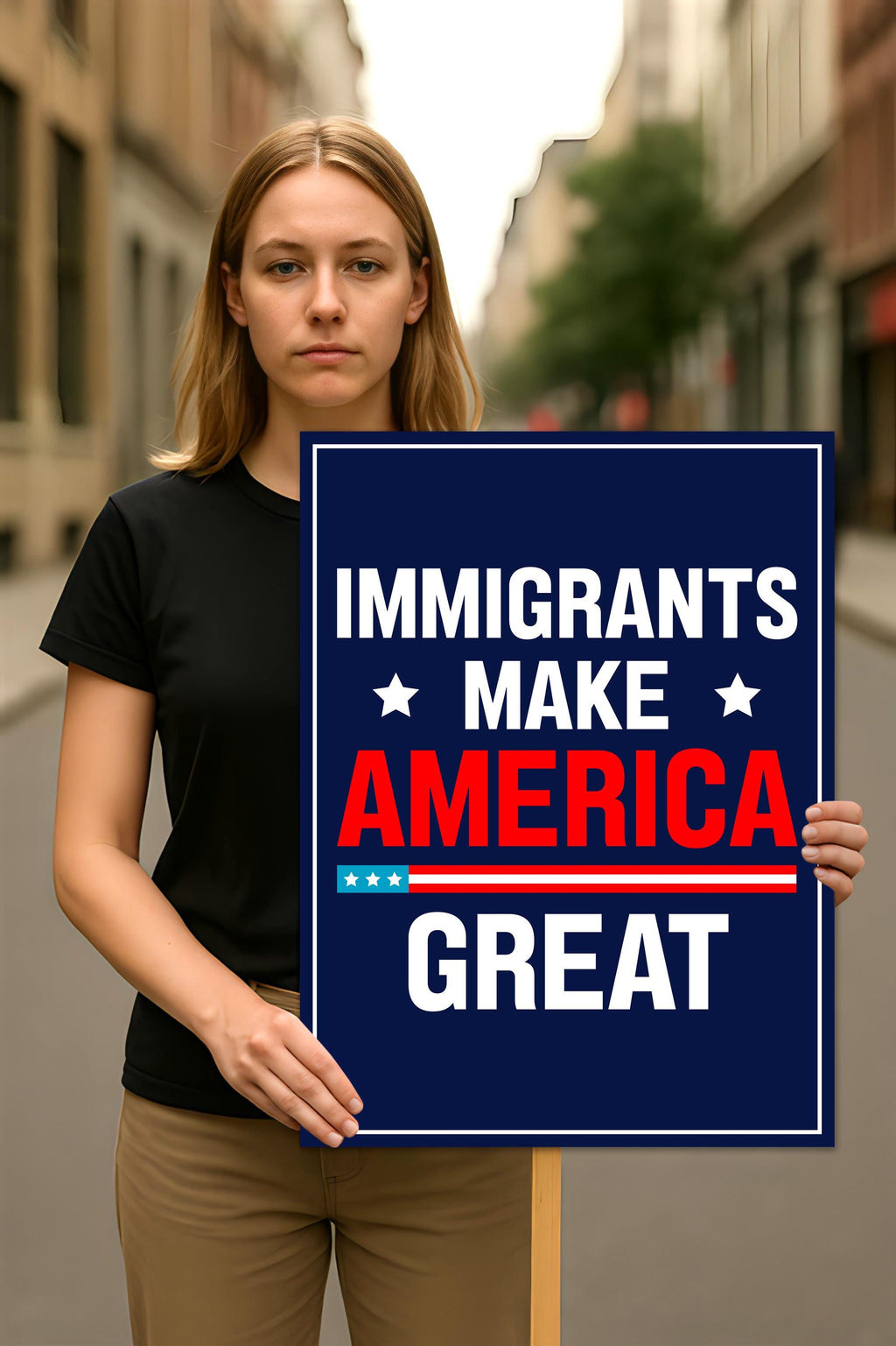 Immigrants Make America Great Protest Sign, Anti-Trump Resistance, Political Activist Poster