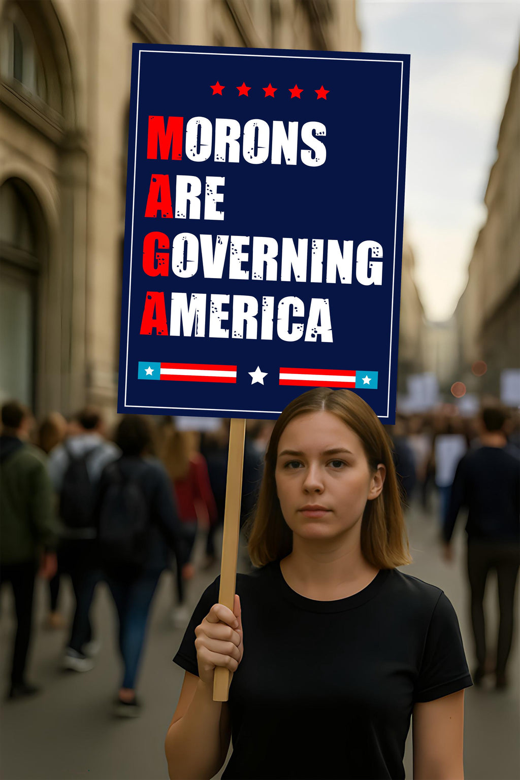Morons Are Governing America Protest Sign, Anti-Trump Resistance, Political Activist Poster