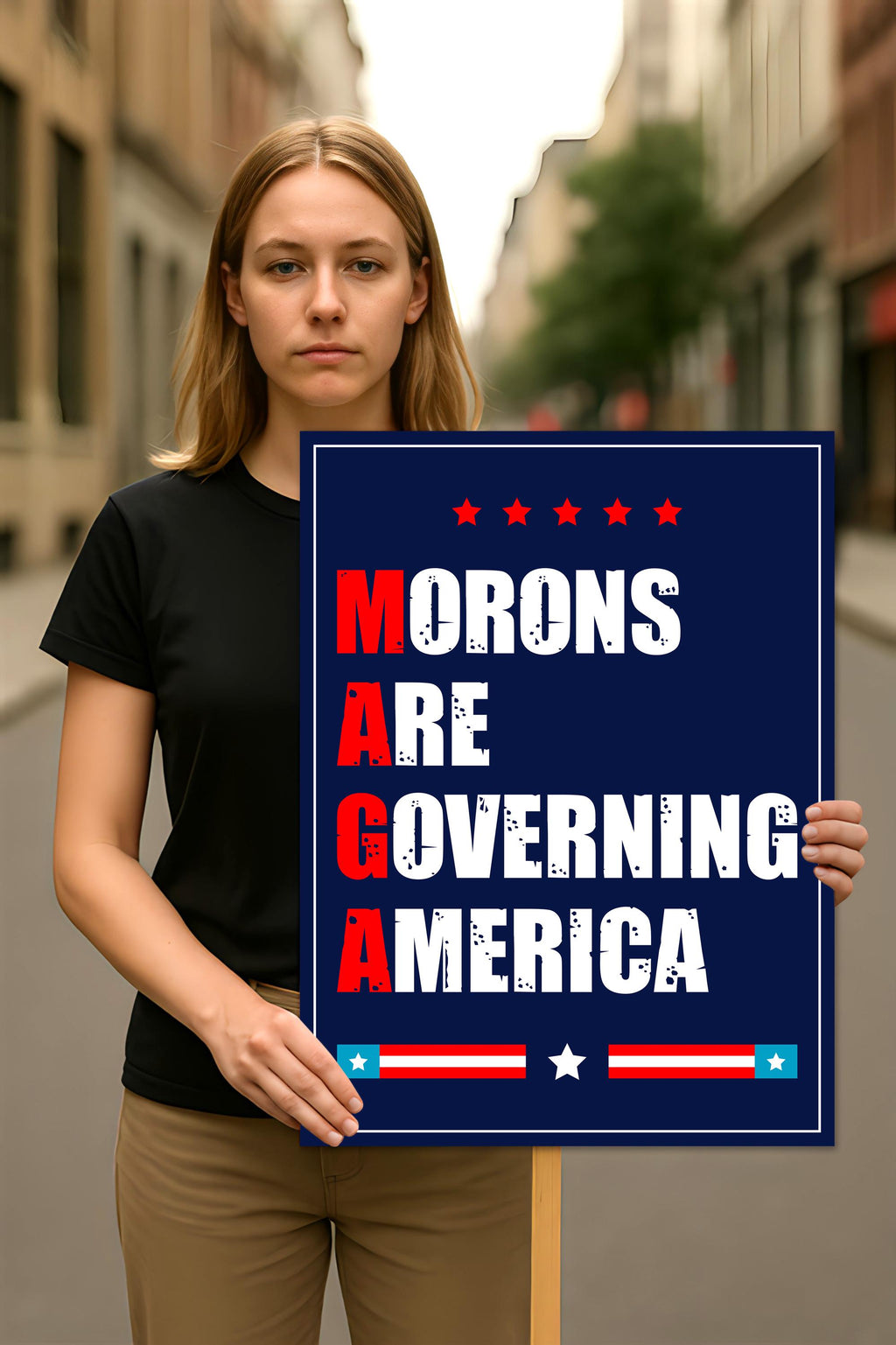 Morons Are Governing America Protest Sign, Anti-Trump Resistance, Political Activist Poster