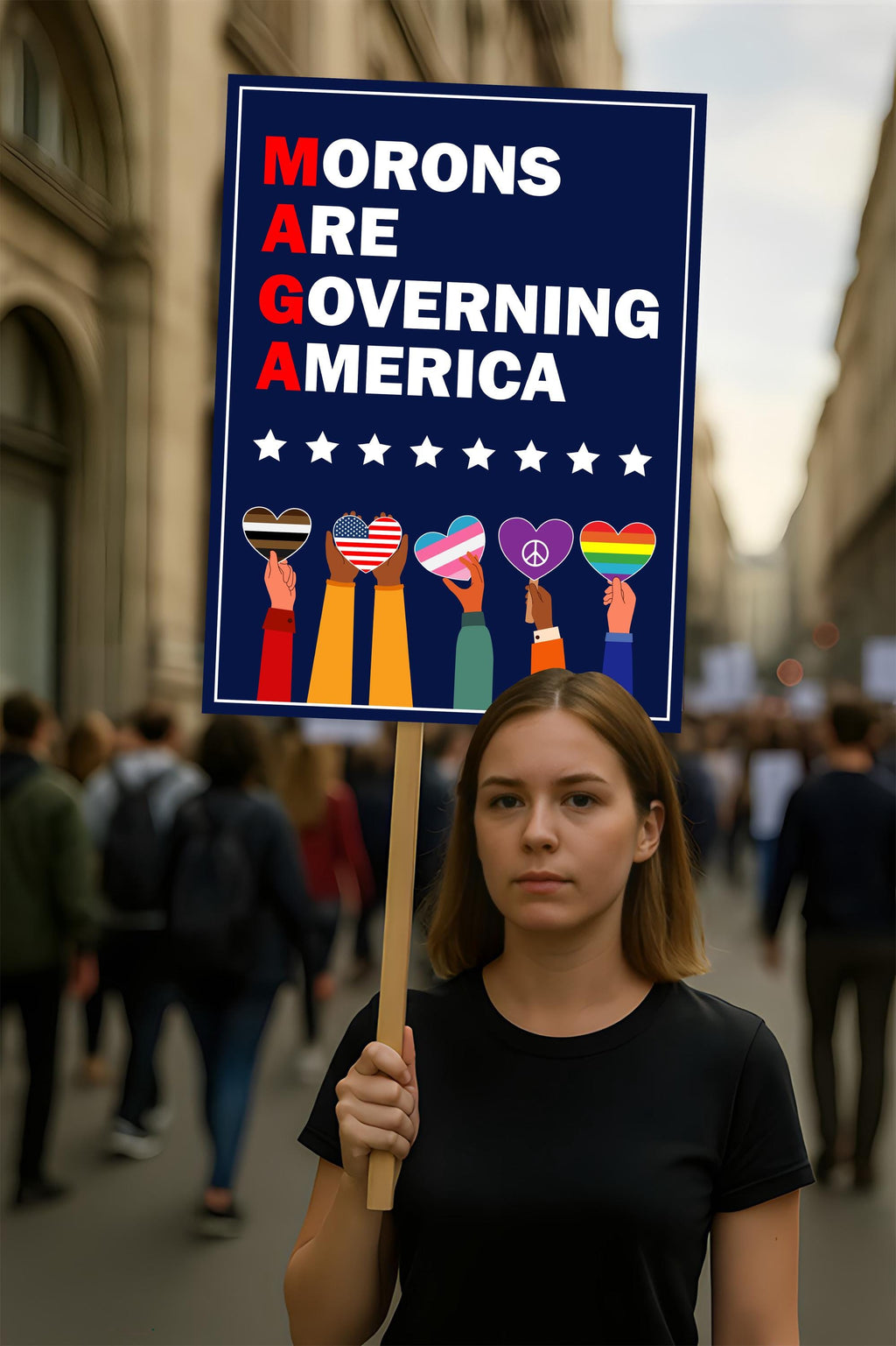 Morons Are Governing America Protest Sign, Anti-Trump Resistance, Political Activist Poster