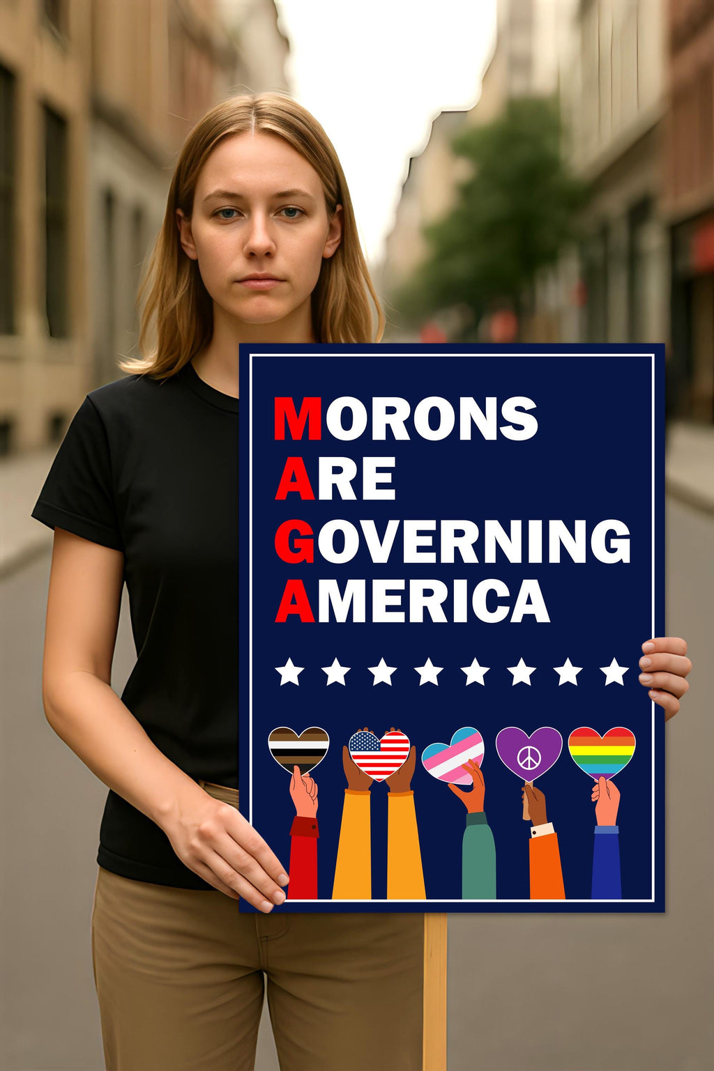 Morons Are Governing America Protest Sign, Anti-Trump Resistance, Political Activist Poster