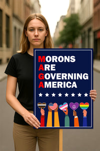 Morons Are Governing America Protest Sign, Anti-Trump Resistance, Political Activist Poster