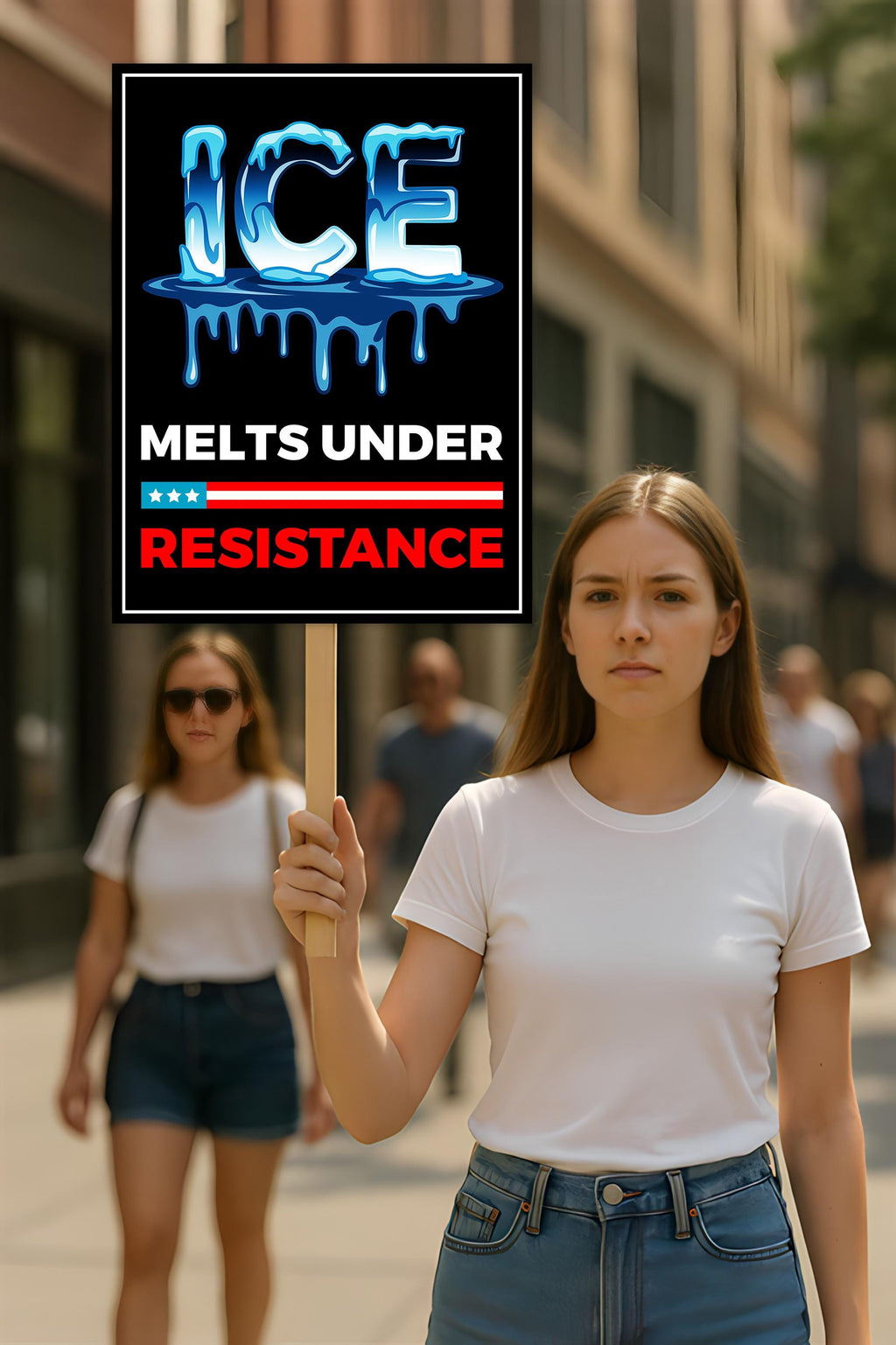 ICE Melts Under Resistance Protest Sign, Anti-Trump, Political Activist Protest Poster