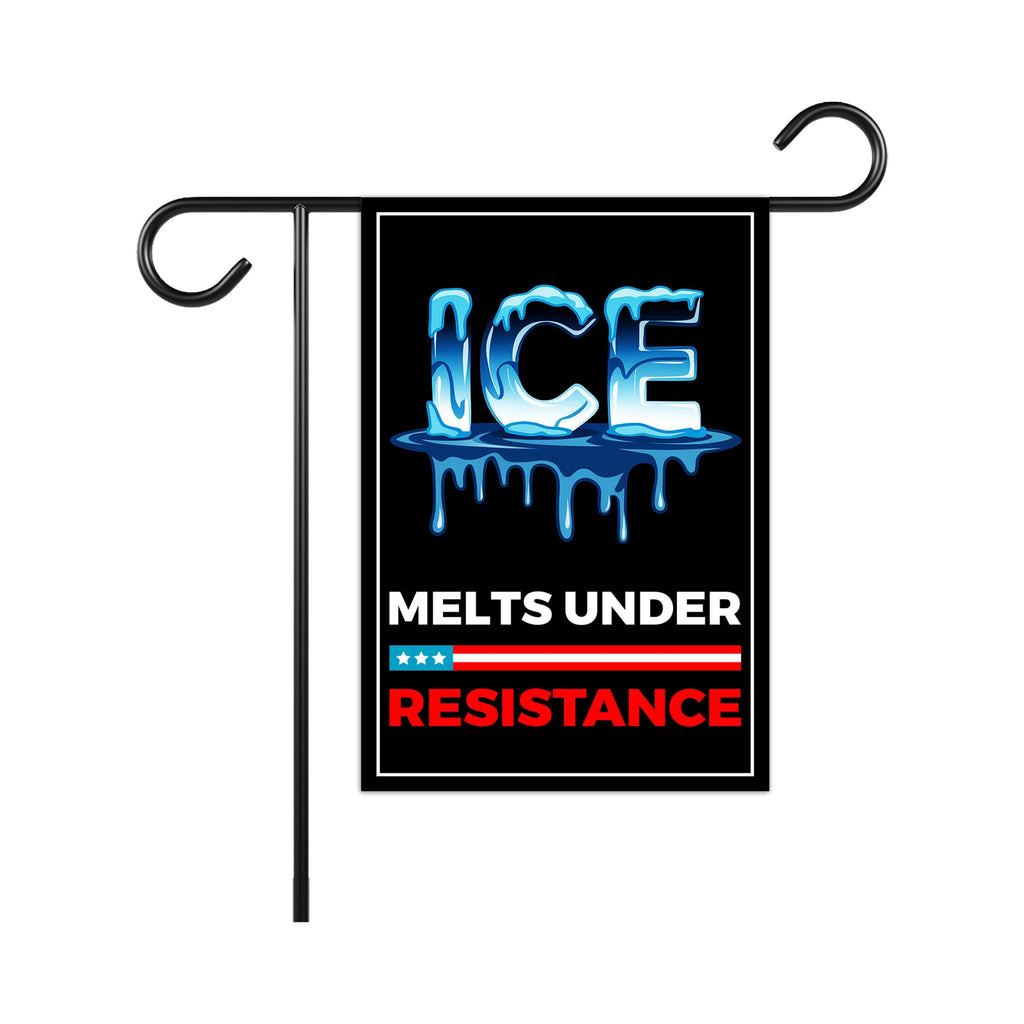 ICE Melts Under Resistance Garden Flag, 12x18 Inch Double Sided, Resist Hate Flag