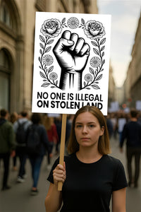 No One Is Illegal Protest Sign, Anti-Trump Resistance, Political Activist Protest Poster