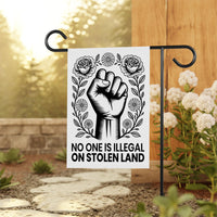 No One Is Illegal Garden Flag, 12x18 Inch Double Sided, Resist Hate Flag, Anti-Trump Flag