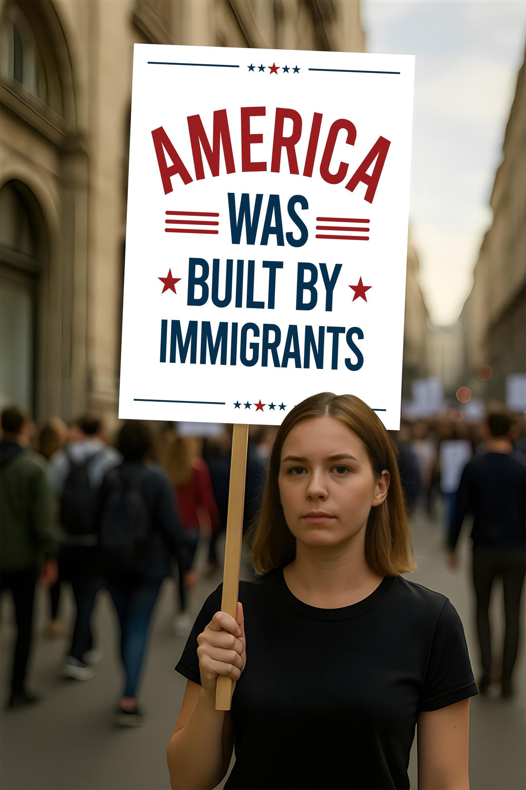 America Was Built By Immigrants Protest Sign, Anti-Trump Resistance