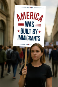 America Was Built By Immigrants Protest Sign, Anti-Trump Resistance
