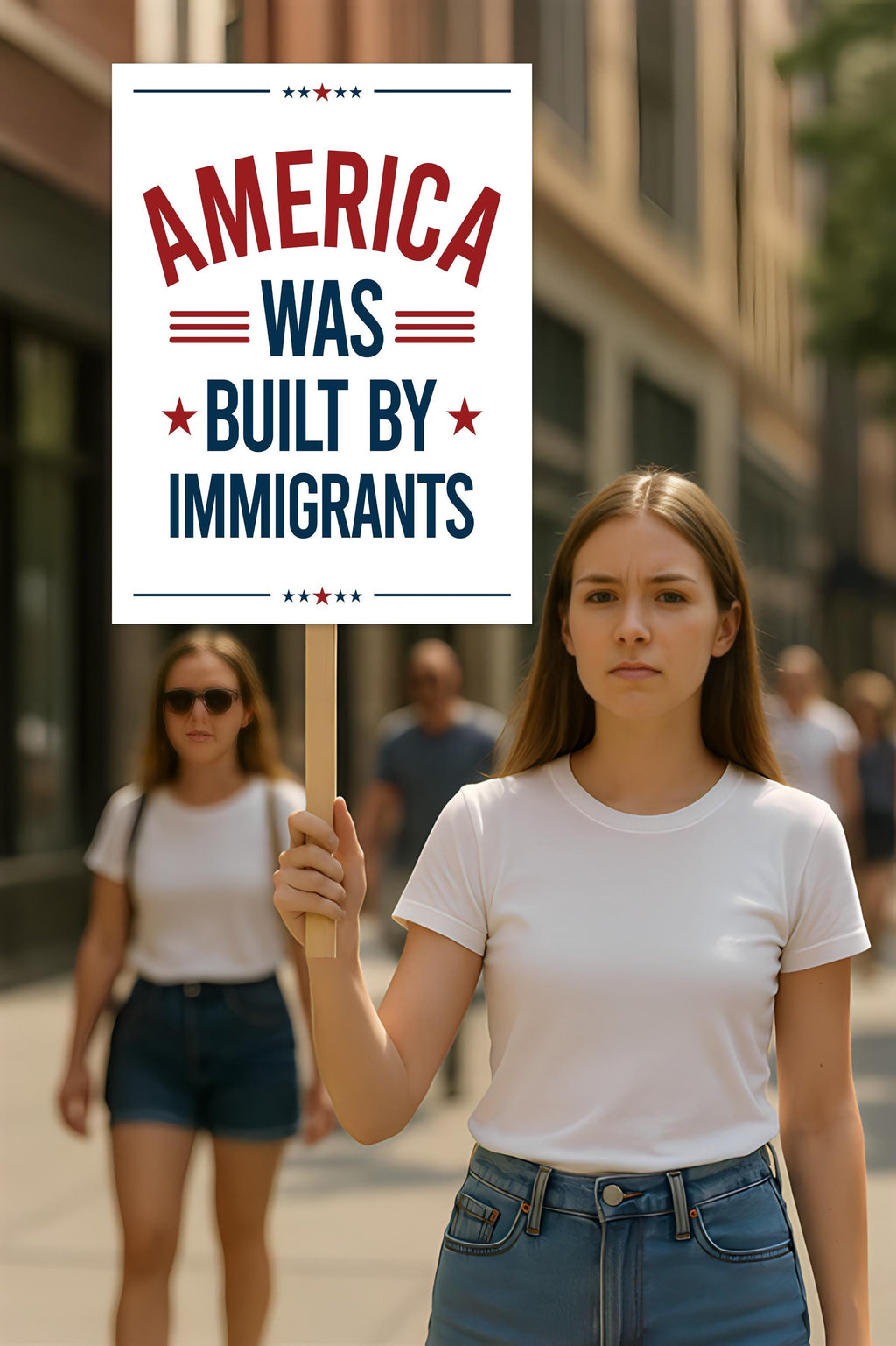America Was Built By Immigrants Protest Sign, Anti-Trump Resistance