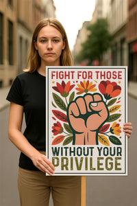 Fight For Those Without Your Privilege Protest Sign, Anti-Trump Resistance