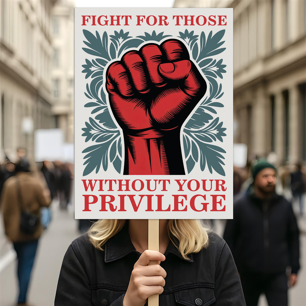 Fight For Those Without Your Privilege Protest Sign, Anti-Trump Resistance