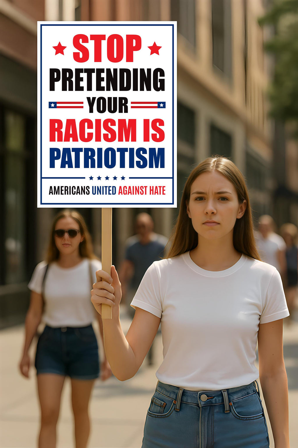 Stop Pretending Your Racism Is Patriotism Protest Sign, Anti-Trump Resistance