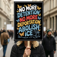 Abolish ICE Protest Sign, Anti-Trump Resistance, Political Activist Poster