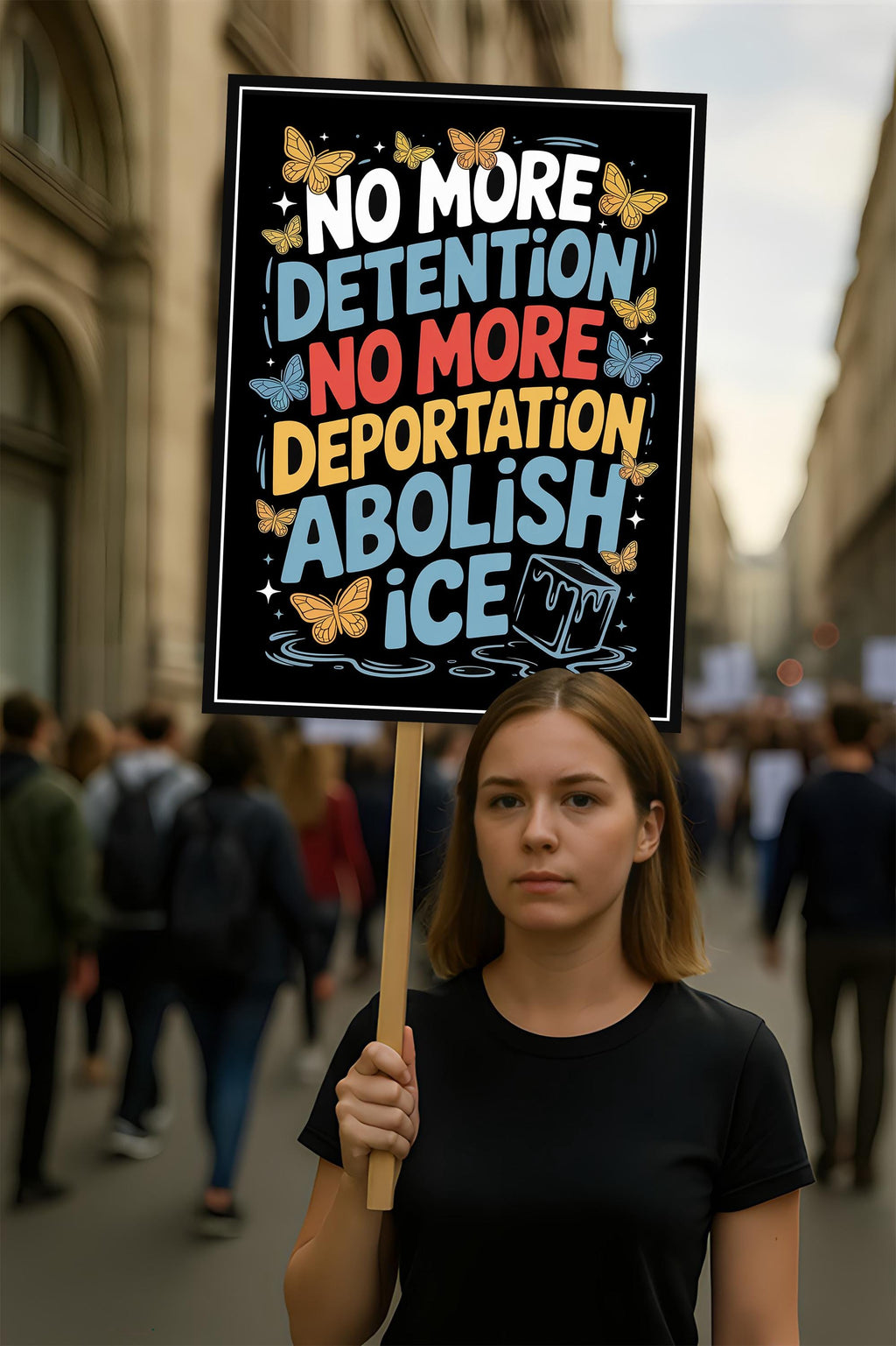 Abolish ICE Protest Sign, Anti-Trump Resistance, Political Activist Poster