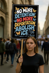 Abolish ICE Protest Sign, Anti-Trump Resistance, Political Activist Poster