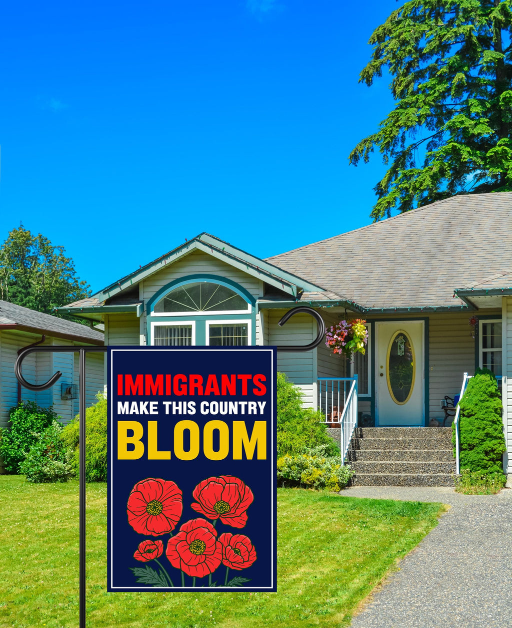 Immigrants Make This Country Bloom Protest Garden Flag, Double Sided