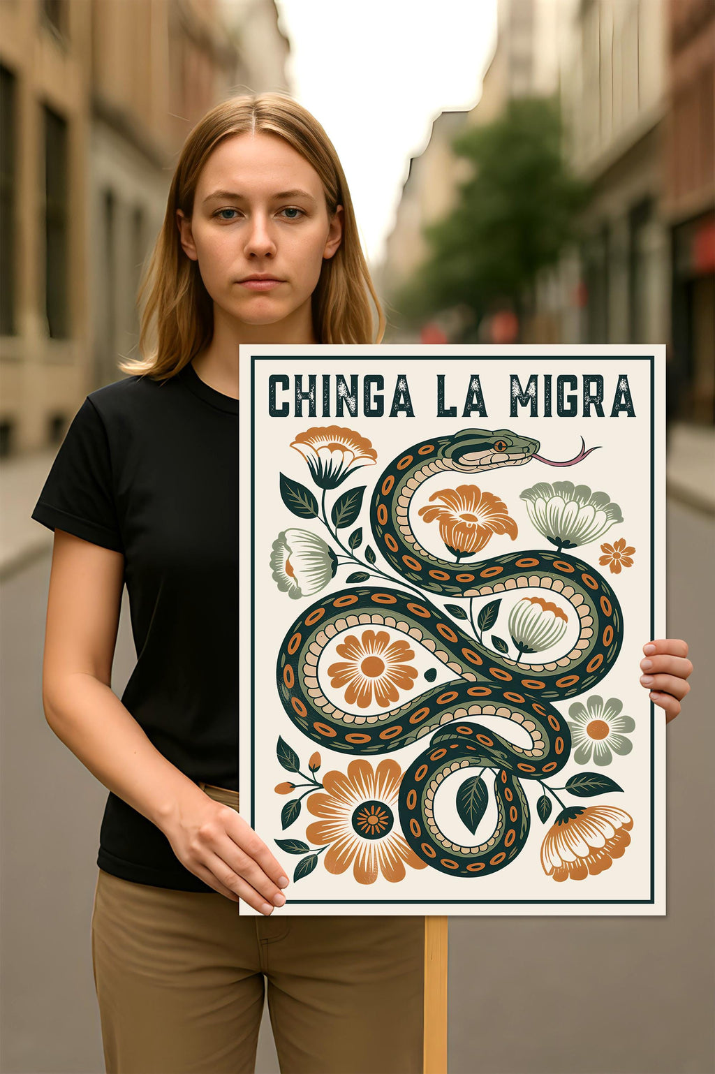 Immigrant Rights Shirt Chinga La Migra Protest Sign, Anti-Trump, Abolish ICE