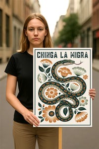 Immigrant Rights Shirt Chinga La Migra Protest Sign, Anti-Trump, Abolish ICE
