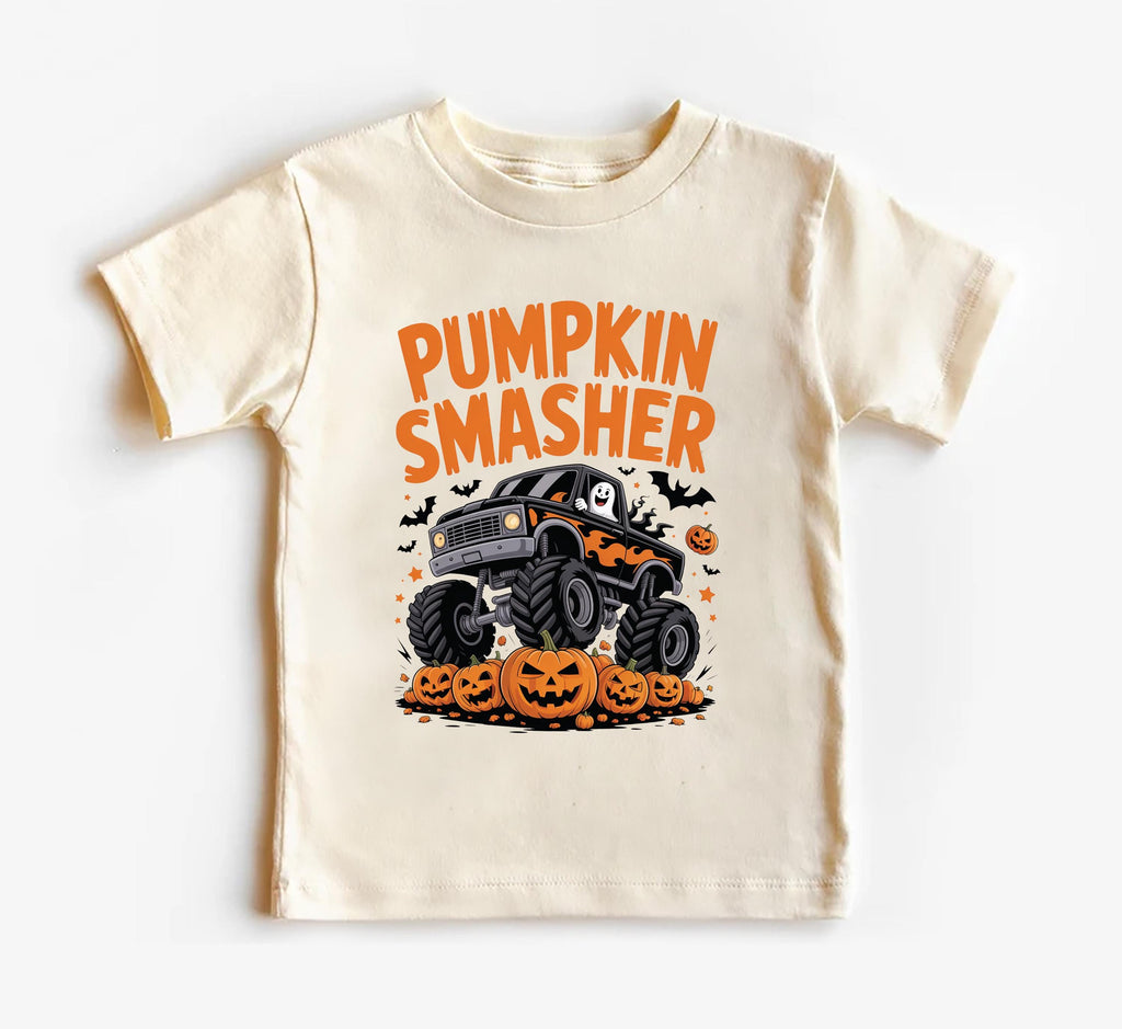 Retro Monster Truck Baby Shirt, Pumpkin Smasher Baby Bodysuit, Halloween Toddler Sweatshirt - Boys Spooky Fall Outfit, Trick or Treat Shirt