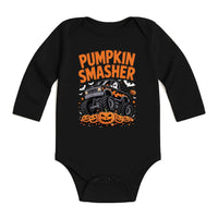 Retro Monster Truck Baby Shirt, Pumpkin Smasher Baby Bodysuit, Halloween Toddler Sweatshirt - Boys Spooky Fall Outfit, Trick or Treat Shirt