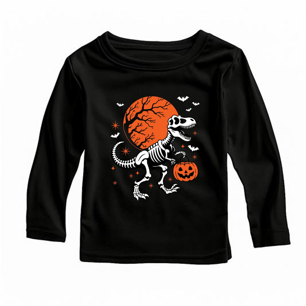 Halloween Dinosaur Baby Bodysuit, Trick or Treat Dino Baby Shirt, Retro Toddler Sweatshirt - Fall Boys Outfit, Spooky Dino Clothes