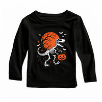 Halloween Dinosaur Baby Bodysuit, Trick or Treat Dino Baby Shirt, Retro Toddler Sweatshirt - Fall Boys Outfit, Spooky Dino Clothes